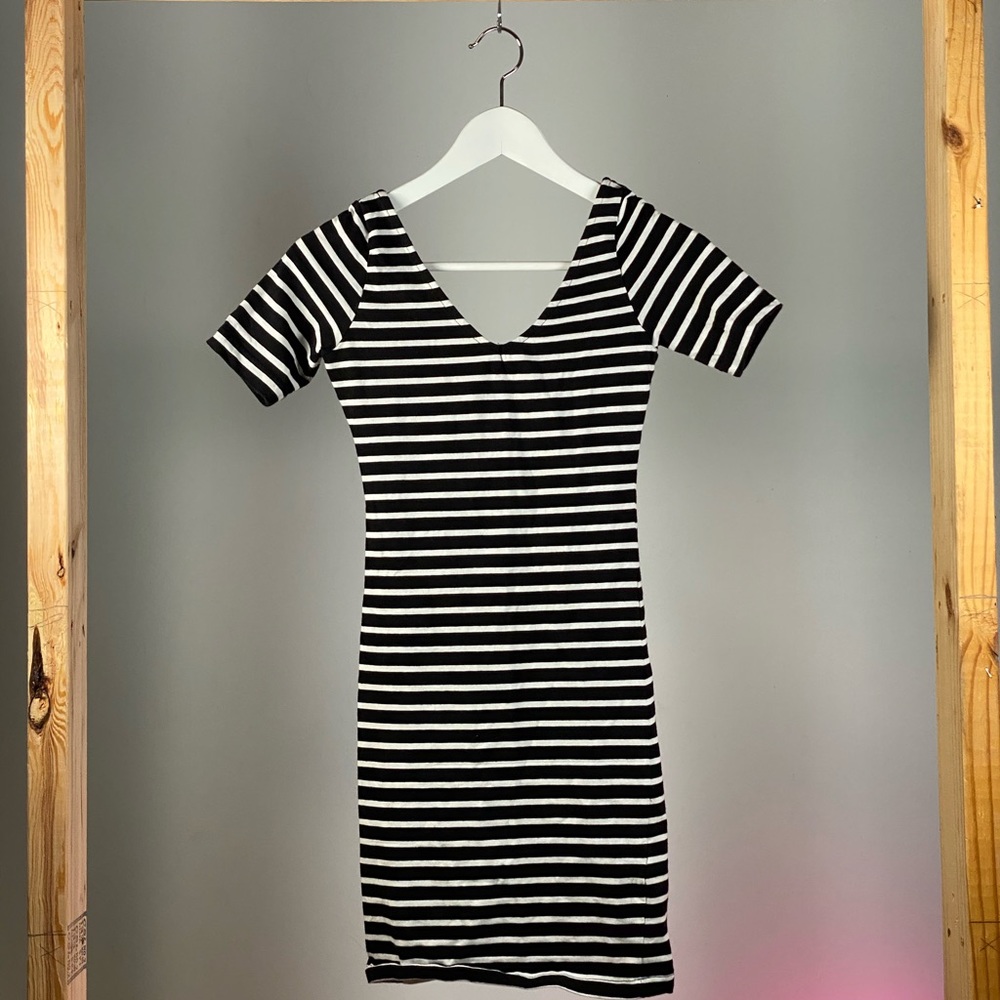 HM striped jersey body con dress